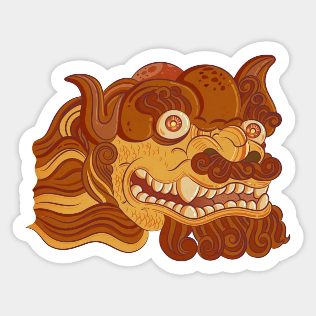 Shi-Shi Lion Sticker by Moe Tees